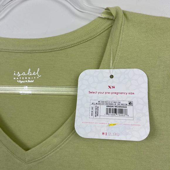 Ingrid & Isabel Maternity Green T-Shirt Sz XS NWT - Picture 2 of 6